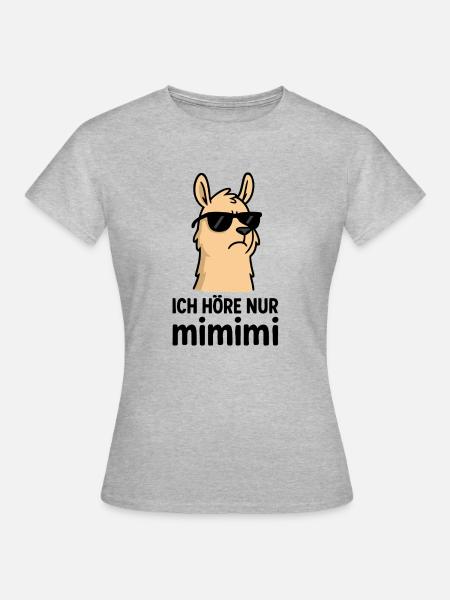 Lama Mimimi - Frauen T-Shirt - Grau meliert