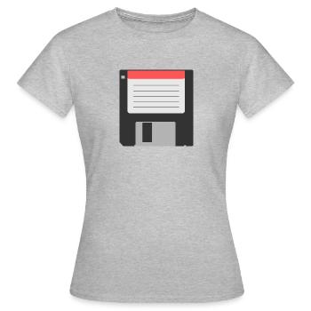 Disquette gris gris disque 3 5 - T-shirt Femme - gris chiné - Devant - AI Model Female 172 dark (172cm)