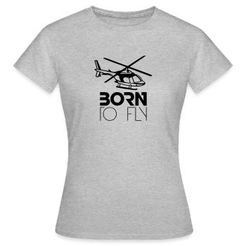Né à voler Heli Logo - T-shirt Femme - gris chiné - Devant - AI Model Female 172 dark (172cm)
