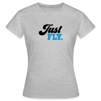 fliegen - Frauen T-Shirt - Grau meliert - Vorne - AI Model Female 172 dark (172cm)