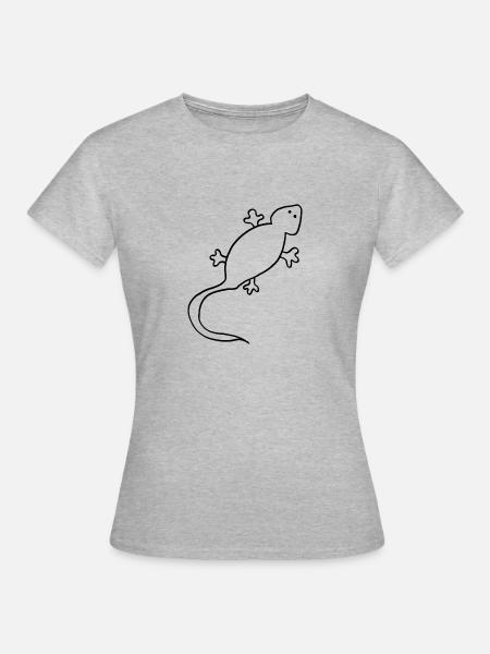 Gecko - Frauen T-Shirt - Grau meliert