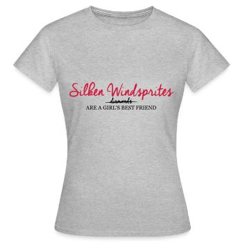 Silken Windsprite are a girls best friend - Frauen T-Shirt - Grau meliert - Vorne - AI Model Female 172 dark (172cm)
