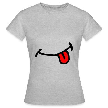 Bande dessinée bouche, langue - T-shirt Femme - gris chiné - Devant - AI Model Female 172 dark (172cm)