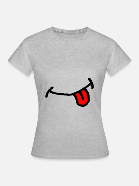 Bande dessinée bouche, langue - T-shirt Femme - gris chiné