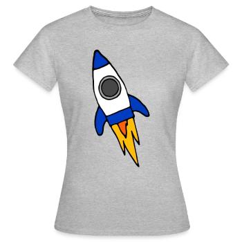 Caricature de fusée bleue - T-shirt Femme - gris chiné - Devant - AI Model Female 172 dark (172cm)