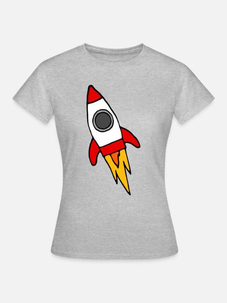 Rote Rakete - Frauen T-Shirt - Grau meliert