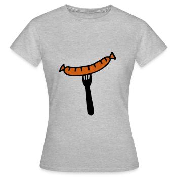 Bratwurst fork - Women's T-Shirt - heather grey - Front - AI Model Female 172 dark (172cm)