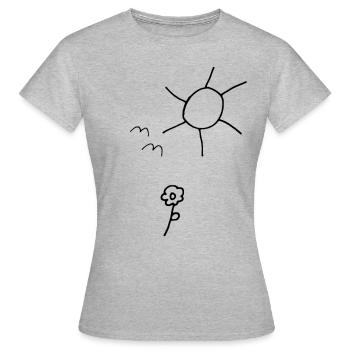 Stroke drawing - Women's T-Shirt - heather grey - Front - AI Model Female 172 dark (172cm)