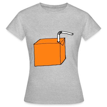Paquet à boire orange - T-shirt Femme - gris chiné - Devant - AI Model Female 172 dark (172cm)