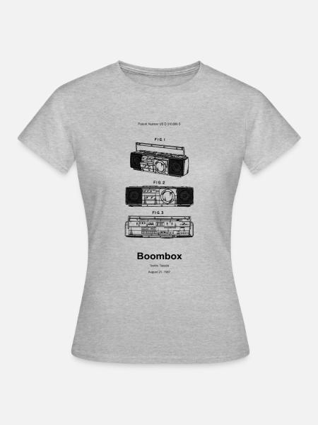 Boombox - Frauen T-Shirt - Grau meliert