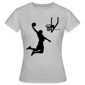 Basketball Basketballspieler Sprung Slamdunk Korb - Frauen T-Shirt - Grau meliert - Vorne - AI Model Female 172 dark (172cm)