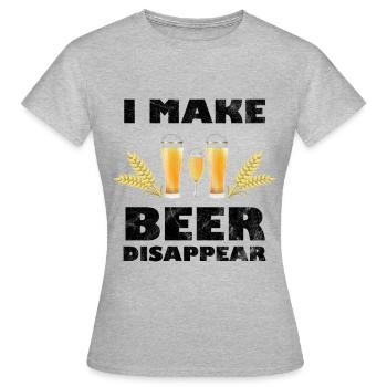 Bière bière drôle dire avec bière - T-shirt Femme - gris chiné - Devant - AI Model Female 172 dark (172cm)