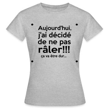 j'ai décidé de... - T-shirt Femme - gris chiné - Devant - AI Model Female 172 dark (172cm)