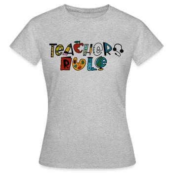 Lehrer-Regel - Frauen T-Shirt - Grau meliert - Vorne - AI Model Female 172 dark (172cm)