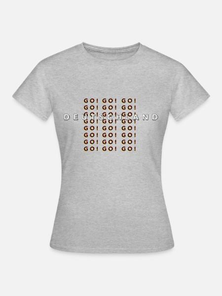 GO GO GO DEUTSCHLAND - Frauen T-Shirt - Grau meliert