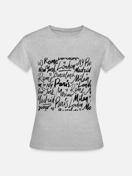Städte - Frauen T-Shirt - Grau meliert