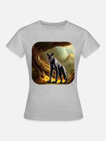 Wildkatze - Frauen T-Shirt - Grau meliert