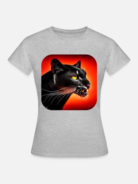Wildkatze - Frauen T-Shirt - Grau meliert