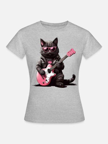 Cool Cat Serenade: Thick, Pink and Epic - Women's T-Shirt - heather grey