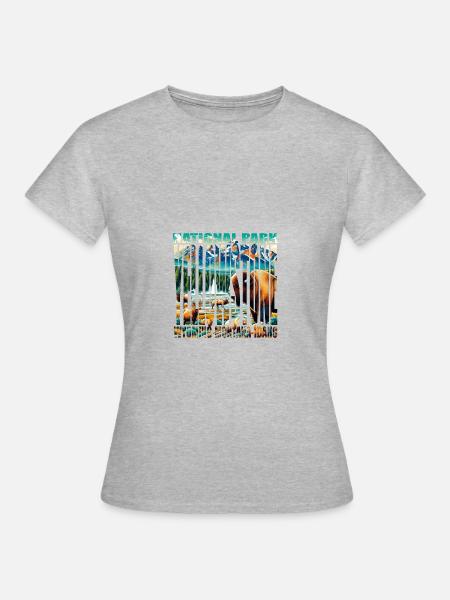 YELLOWSTONE - Frauen T-Shirt - Grau meliert