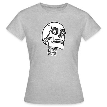 Creepy Skull Skull Skull Skeleton Halloween Skull - Women's T-Shirt - heather grey - Front - AI Model Female 172 dark (172cm)