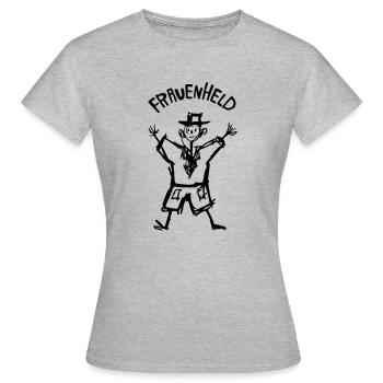Kinderzeichnung Frauenheld - Frauen T-Shirt - Grau meliert - Vorne - AI Model Female 172 dark (172cm)