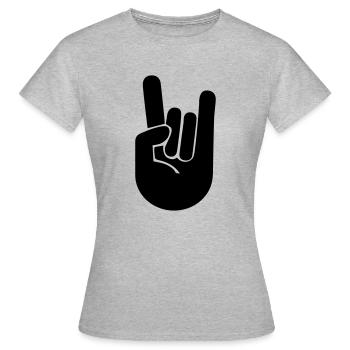 Main Rock'n'Roll - T-shirt Femme - gris chiné - Devant - AI Model Female 172 dark (172cm)