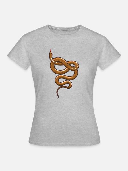 Schlange Kornnatter ungiftig - Frauen T-Shirt - Grau meliert