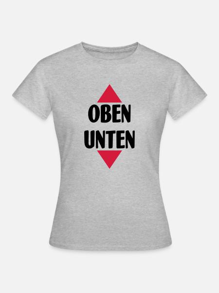 Oben unten - Frauen T-Shirt - Grau meliert