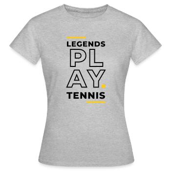 Les légendes jouent au tennis - T-shirt Femme - gris chiné - Devant - AI Model Female 172 dark (172cm)