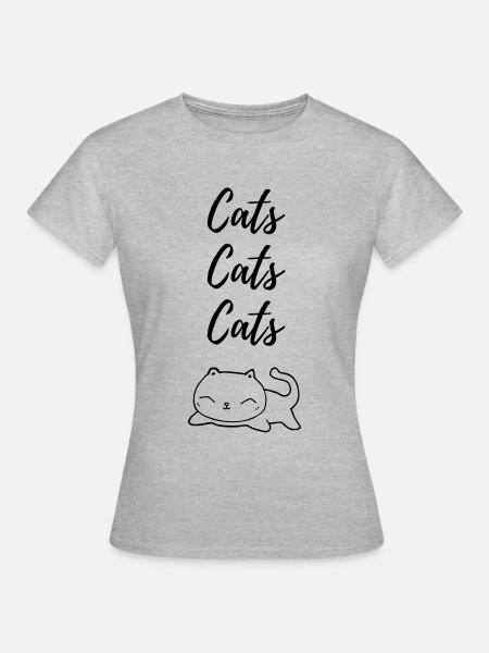 Cats Cats Cats - Frauen T-Shirt - Grau meliert