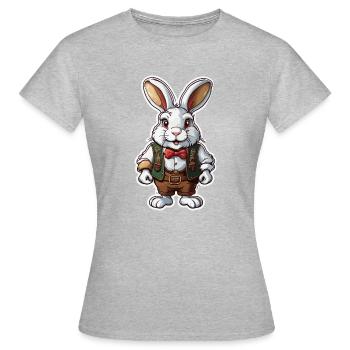 Lederhosen / Animal / Traditional costume / Tradition / Rabbit - Women's T-Shirt - heather grey - Front - AI Model Female 172 dark (172cm)