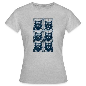 Raccoon in photo booth - Women's T-Shirt - heather grey - Front - AI Model Female 172 dark (172cm)