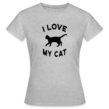 Chat Chats Chat Ami Chat Dame ChatOn - T-shirt Femme - gris chiné - Devant - AI Model Female 172 dark (172cm)