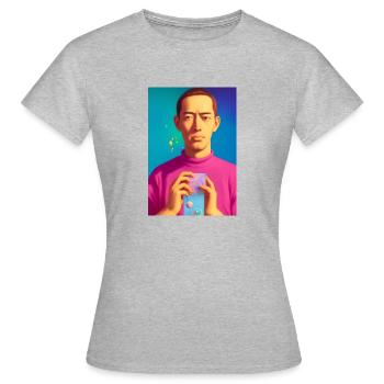 That Color - Selfie Art Work Unique - Street wear - T-shirt Femme - gris chiné - Devant - AI Model Female 172 dark (172cm)