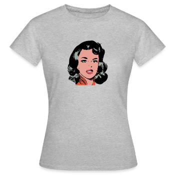 Pop Art Frau - Frauen T-Shirt - Grau meliert - Vorne - AI Model Female 172 dark (172cm)