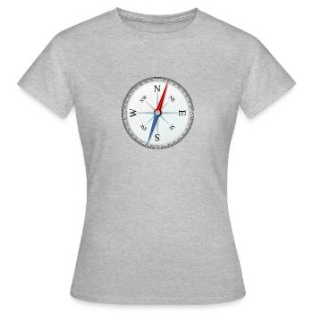 compass - Women's T-Shirt - heather grey - Front - AI Model Female 172 dark (172cm)