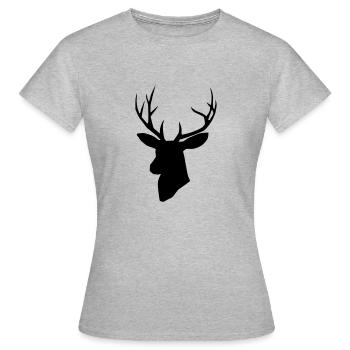 Deer vector - Women's T-Shirt - heather grey - Front - AI Model Female 172 dark (172cm)