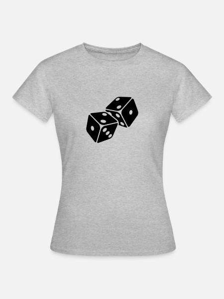 Würfel 2er Pasch - Zweierpasch - Frauen T-Shirt - Grau meliert