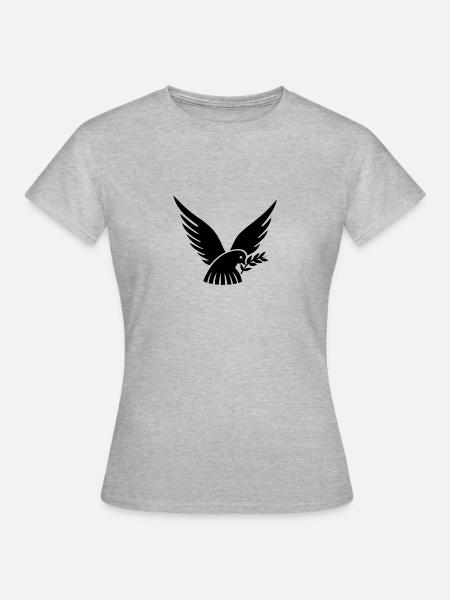 Friedenstaube - Frauen T-Shirt - Grau meliert
