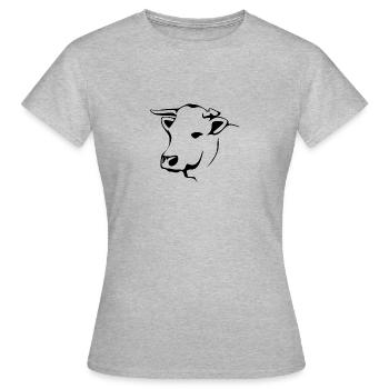 Rind - Frauen T-Shirt - Grau meliert - Vorne - AI Model Female 172 dark (172cm)
