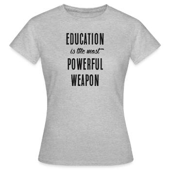 éducation - T-shirt Femme - gris chiné - Devant - AI Model Female 172 dark (172cm)