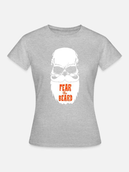 Fear the beard - Frauen T-Shirt - Grau meliert