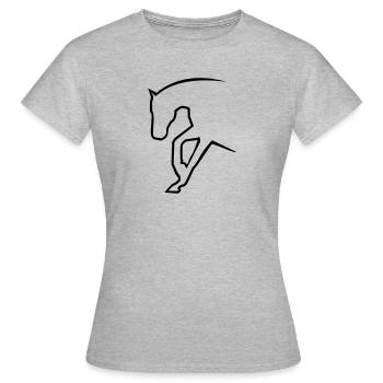 Cheval de l’Ouest - T-shirt Femme - gris chiné - Devant - AI Model Female 172 dark (172cm)