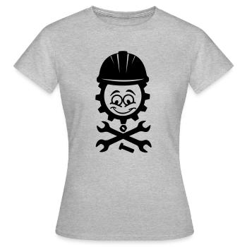 Face mécanique en engrenage avec boulons et écrous - T-shirt Femme - gris chiné - Devant - AI Model Female 172 dark (172cm)