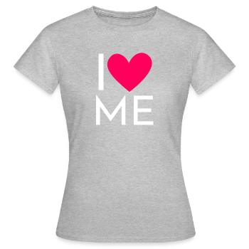 ILoveMe - Frauen T-Shirt - Grau meliert - Vorne - AI Model Female 172 dark (172cm)