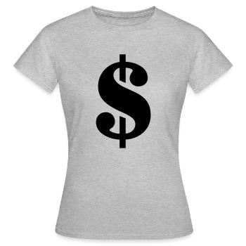signe du dollar - T-shirt Femme - gris chiné - Devant - AI Model Female 172 dark (172cm)