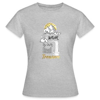 Schatz der Natur - Frauen T-Shirt - Grau meliert - Vorne - AI Model Female 172 dark (172cm)