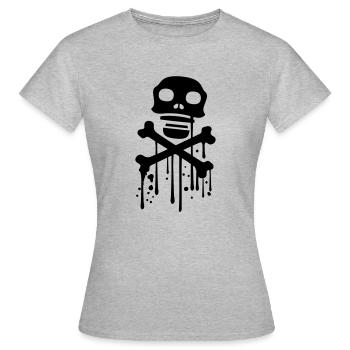 tropfen graffiti pirat logo ruder lenkrad anker bo - Frauen T-Shirt - Grau meliert - Vorne - AI Model Female 172 dark (172cm)