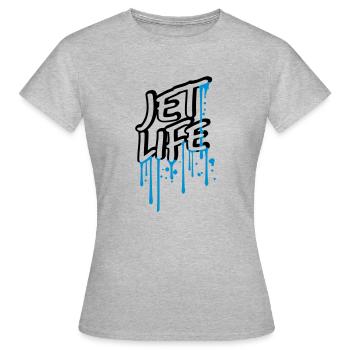 humide gouttes graffiti spray tampon bande dessinée - T-shirt Femme - gris chiné - Devant - AI Model Female 172 dark (172cm)